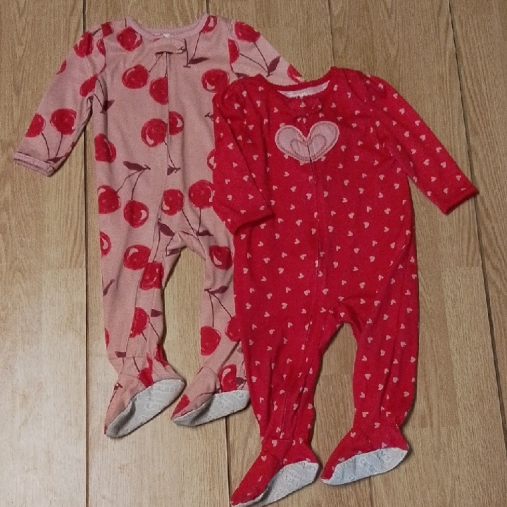 Cherry and Heart Print Kids Pajama Set